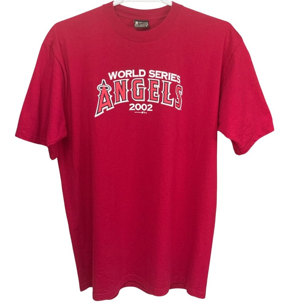 Gear For Sports T-Shirt Unisex XL Vintage 2002 Angels World Series Red Big Cotto
